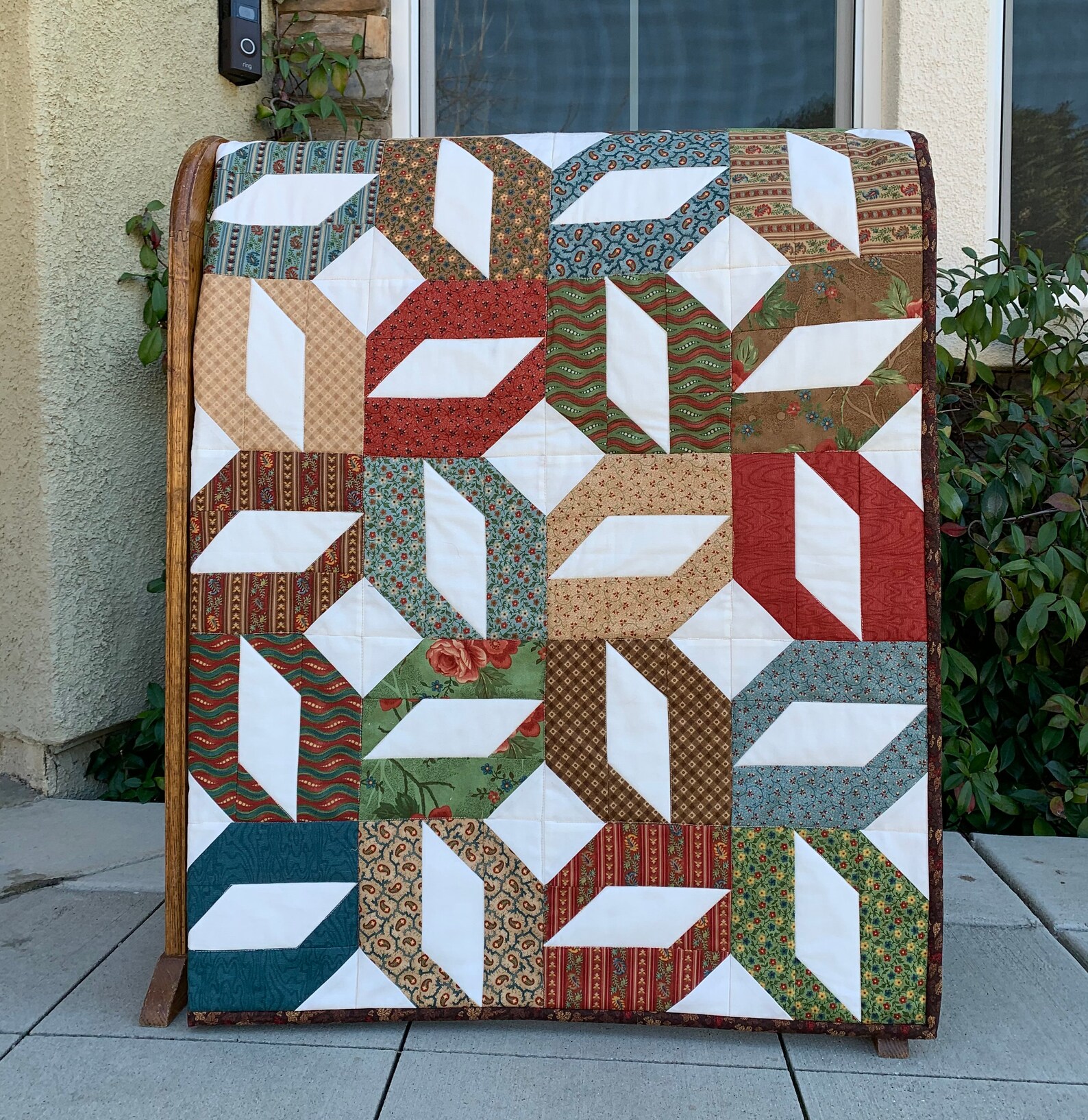 Quilt Geometric Pattern Contemporary Fabrics Etsy Nederland
