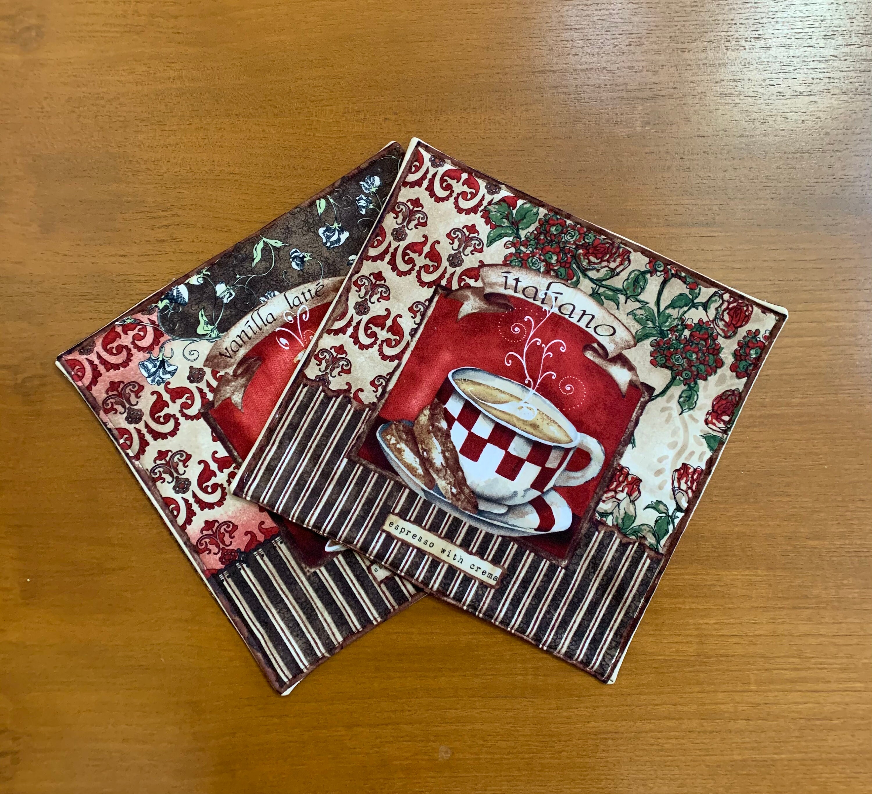 Tazas de café conjunto de 2 alfombrillas de snack | Etsy