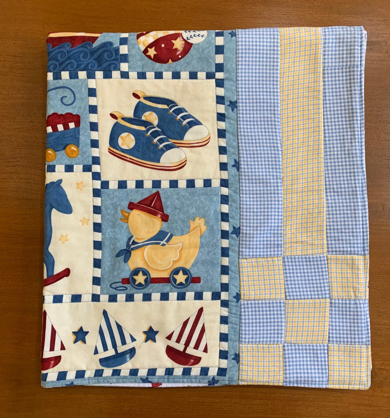 Baby Boy Panel Quilt Flannel Cotton Fabrics It's A Boy Etsy