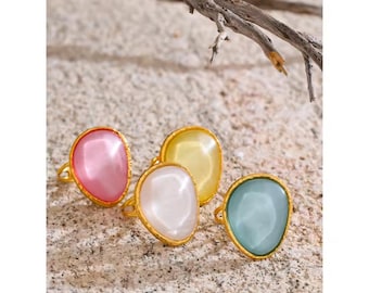 Candy Multi-Color Resin Adjustable Ring