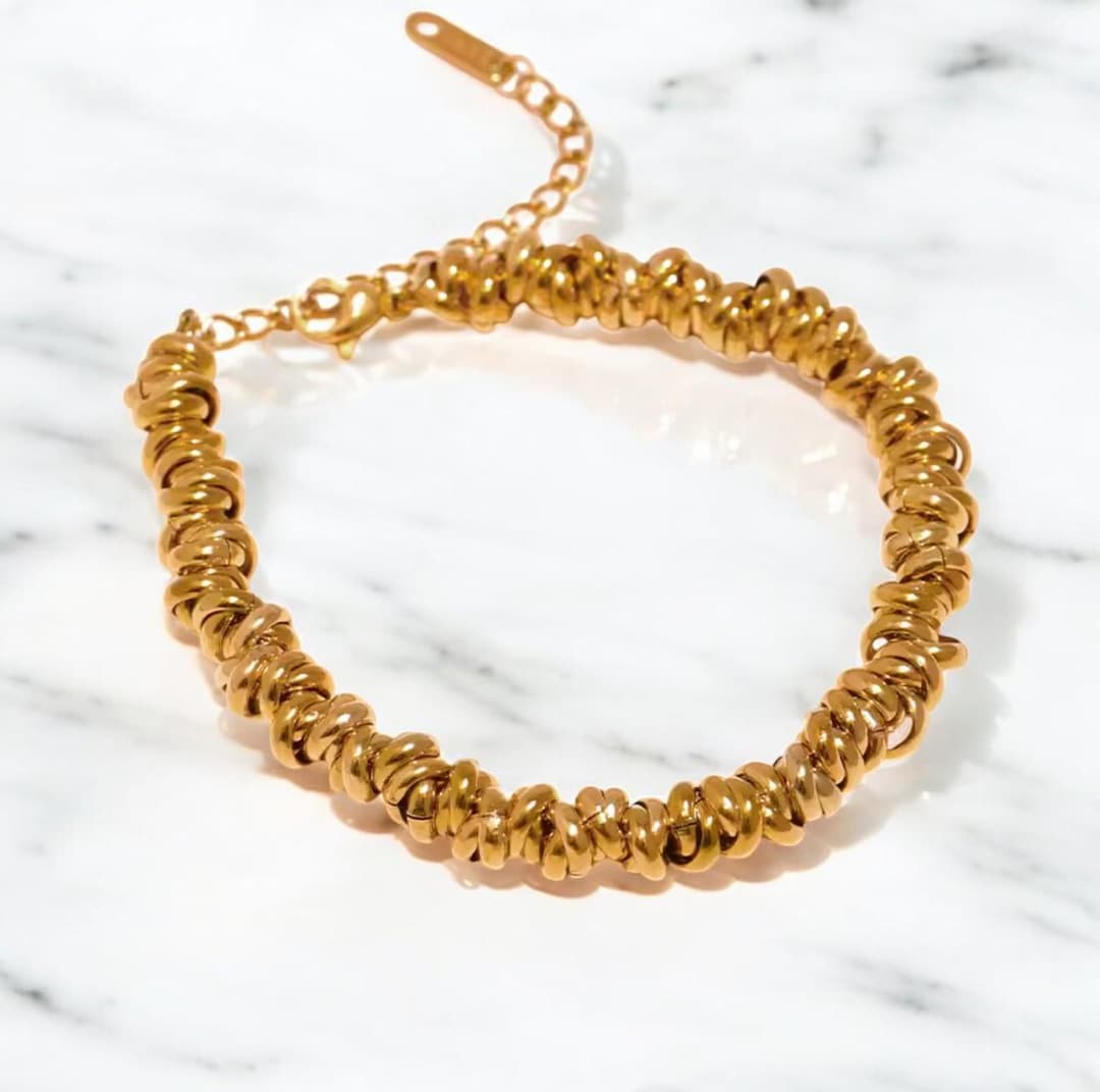 Thick Stainless Steel Chain Bangle Bracelet - Etsy