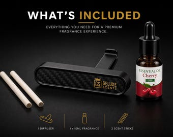 Luxury Car Freshner | Carbon Design Diffuser | Refillable Car Scent | Minimalist Car Accessories | Gift for Him/Her  Geluxe Scent