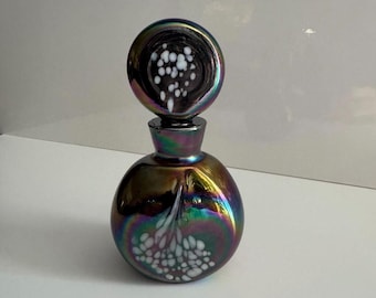 Murano Franco Moretti Perfume Bottle Signed Sanded 1980s 6