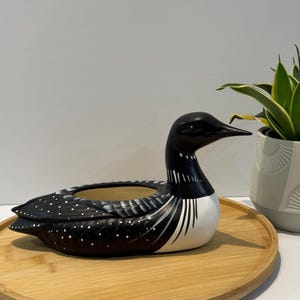 ヴィンテージセラミック製アビ型プランター、ファームハウス風インテリア / アビの形をしたヴィンテージセラミック製プランター、ファームハウス風インテリア