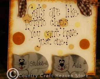 Personalized Cat Sign | Rustic Farmhouse Decor, Cat Lover Gift