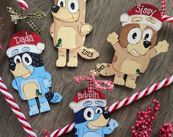 Bluey Ornament Bluey Personalized Christmas Ornament Bingo Ornament Chilli Ornament Bandit Ornament Personalized Bluey Birthday Ornament