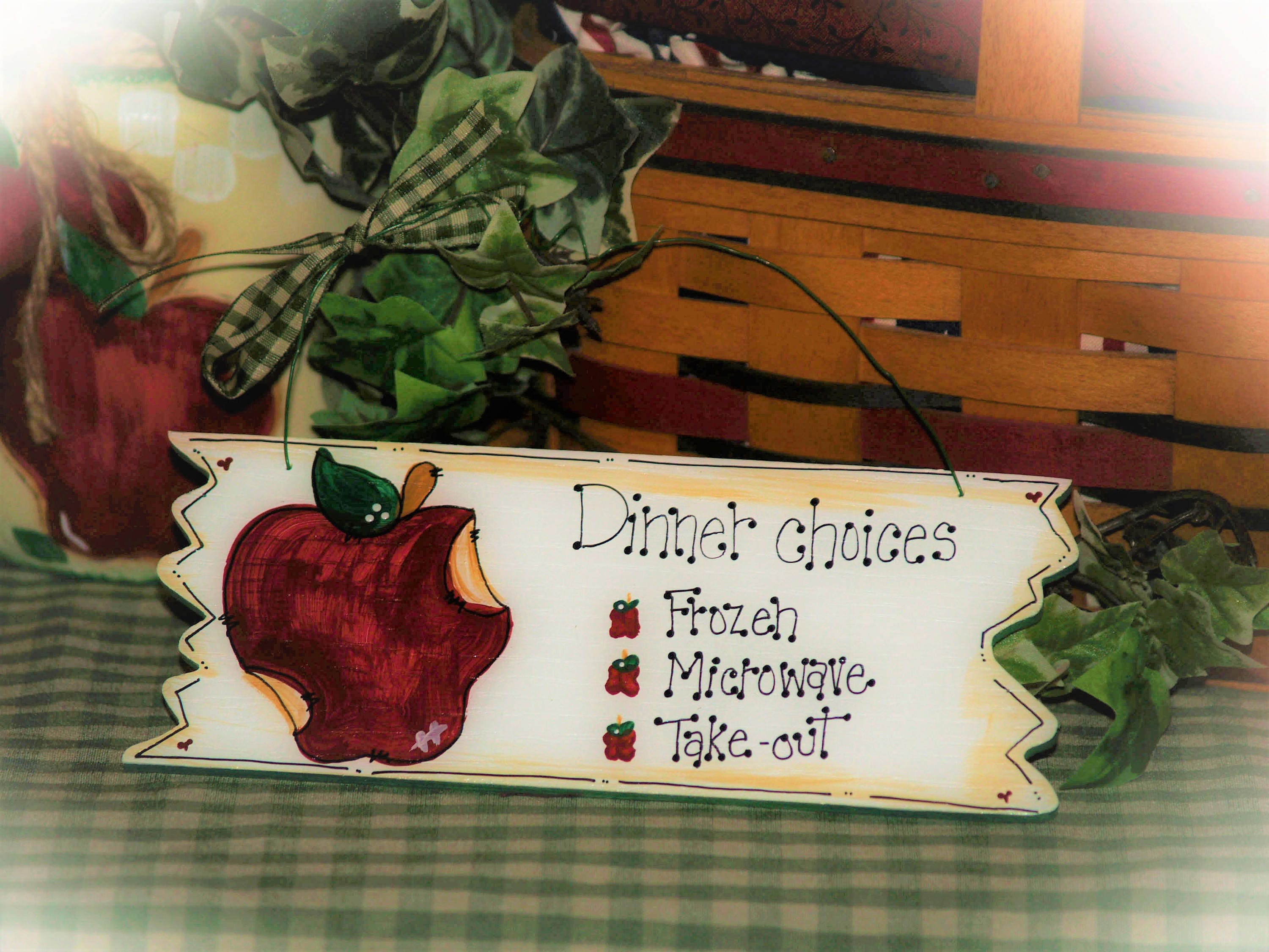 Country Apple Decor APPLES Dinner Choices Whimsical Kitchen Etsy