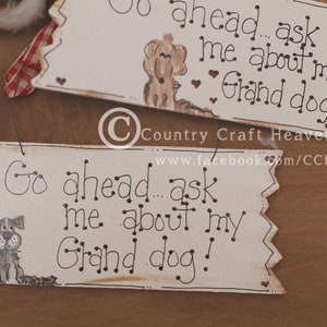 Dog Pet Decor GRANDDOG Sign Wall Art Country Handmade Dogs Funny