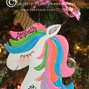 Unicorn Christmas Ornament | Personalized Unicorn Christmas Ornament | Unicorn Party | Unicorn Nursery Decor | Unicorn Room Decor door sign