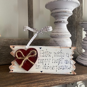Remove Shoes Door Hanger | Rustic Welcome Sign | No Shoes Please Door Hanger | Country Home Door Hanger