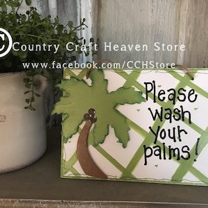 Beach Bathroom Sign / Funny Tropical Sign / Beach Wash Your Hands Sign / Tropical Bathroom Decor Sign / Bathroom Palm Tree Sign