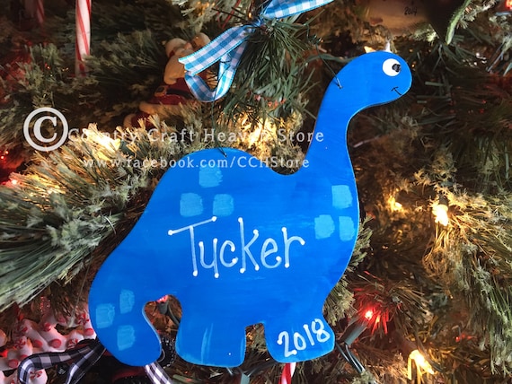 Personalized Dinosaur Christmas Ornament For Child Dinosaur Etsy