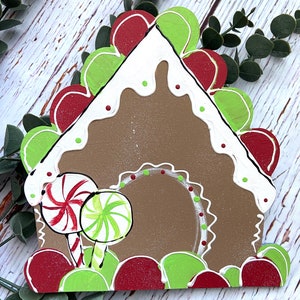 Gingerbread House Door Hanger / Gingerbread Wreath / Gingerbread House Wreath Attachment / Interchangeable Christmas Gingerbread Sign