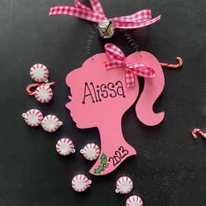 Pink Doll Barbies inspired Ornament Fashion Doll Personalized Christmas Ornament Pink Christmas Ornament Personalized Name Custom Doll Gift