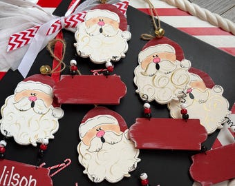 Personalized Santa Ornament | Rustic Farmhouse Christmas Keepsake