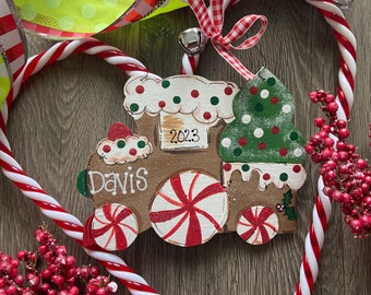 Gingerbread Ornament Personalized Gingerbread Train Christmas Ornament Gingerbread Decor Personalized Family Gingerbread Tree Ornaments