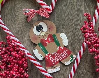 Christmas gingerbread gingerbread wreath attachment Gingerbread Tree Ornament Personalized Gingerbread Man Christmas Tree Gingerbread Decor