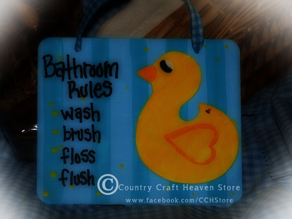 Duck Bathroom Decor DUCK Bathroom Wall Art Canvas or Prints Etsy