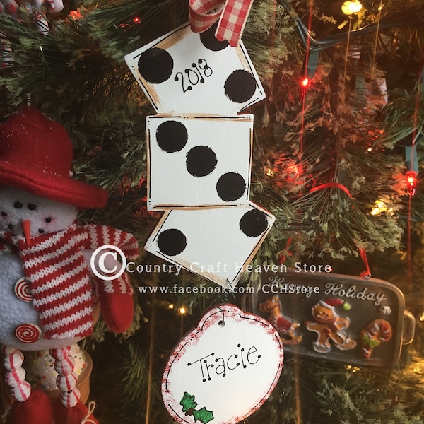 Bunco decorations Bunco Personalized Gift Bunco Ornaments Bunco Christmas Ornaments Personalized Dice BUNCO Gifts for Bunco Girls