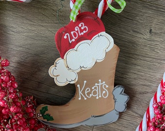 Cowboy Ornament Cowboy Personalized Ornaments Cowboy Boot Christmas Ornament Personalized Cowboy Christmas Western Boot Ornament