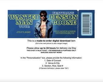 Benson Boone - Wanted Man Custom Ticket (Digital File)