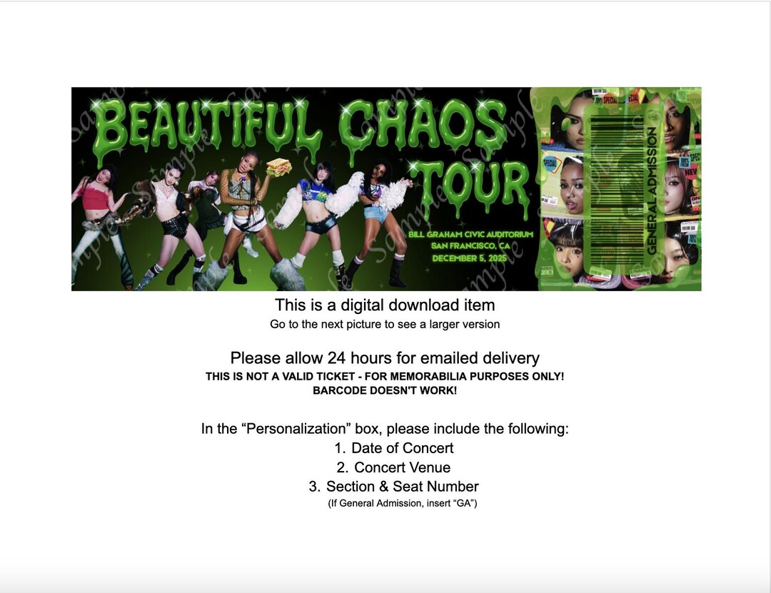 KATSEYE - Custom Beautiful Chaos Concert Ticket - Gnarly Version
