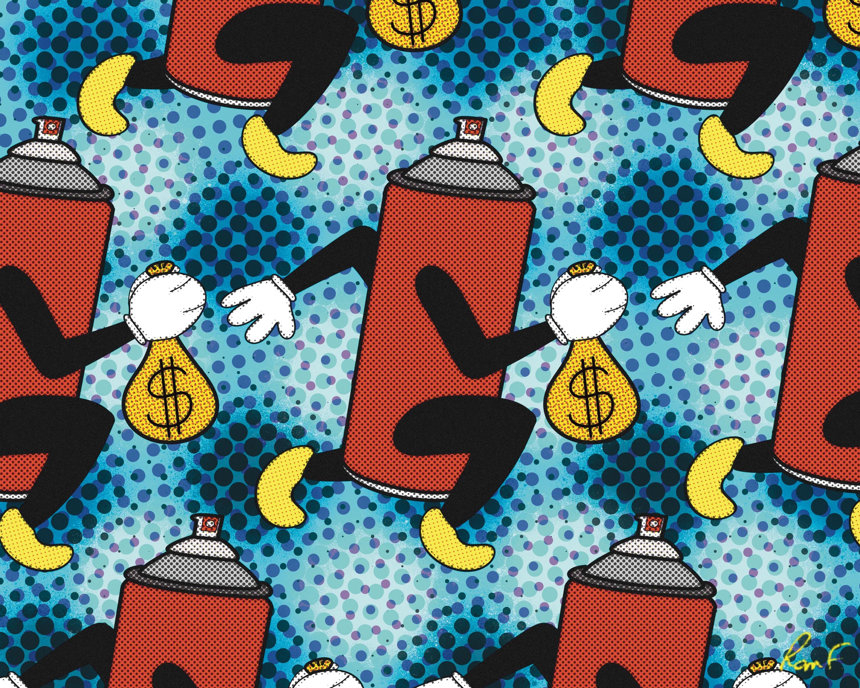Cartoon spray paint can graffiti - Etsy 日本