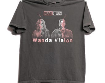 WandaVision Shirt, Scarlet Witch Graphic Tee, Marvel Studios Universe Shirt, Vintage Vision Wanda Maximoff Gift, Retro Superhero T-Shirt