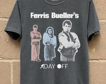 Ferris Bueller's Day Off Shirt, Komfortfarben Vintage Grafik T-Shirt, John HUGHES Film Shirt, 80er Jahre Film Fan Geschenk, Retro Comedy Film T-Shirt