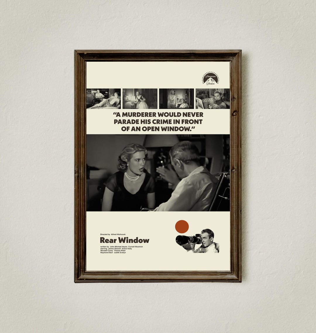 Rear Window, Movie Poster, Mid-century Modern Art, Minimalist Print ...