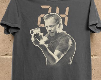 Vintage 24 TV Show T-Shirt, Comfort Colors Jack Bauer Graphic Tee, Retro Action Hero T Shirt, CTU Agent Fan Gift, Unisex Tee