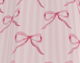 Ribbon & Streifen Benutzerdefinierte Stoff Duschvorhang Pink Girly Shabby Chic Feminin Kokette Prinzessin Wunderlich Nahtlose Muster Bad Wohnkultur