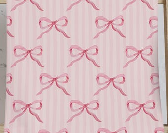 Ribbons & Stripes Pastell Aquarell Küche Handtuch Süß Pink Schleife Girly Hyper Feminine Kokette Prinzessin Badezimmer Valentine Home Decor