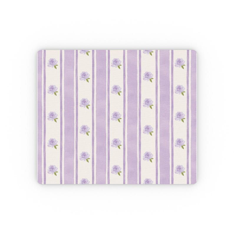4 Colours Pastel Watercolour Roses & Stripe Mouse Pad 9.3 × 7.8 Rectangular Non Slip Rubber Desk Mat Accessory Cottagecore Coquette Princess image 7