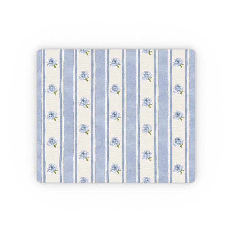 4 Colours Pastel Watercolour Roses & Stripe Mouse Pad 9.3 × 7.8 Rectangular Non Slip Rubber Desk Mat Accessory Cottagecore Coquette Princess image 4