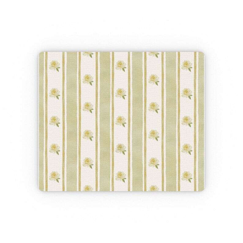 4 Colours Pastel Watercolour Roses & Stripe Mouse Pad 9.3 × 7.8 Rectangular Non Slip Rubber Desk Mat Accessory Cottagecore Coquette Princess image 10