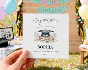 Editable Congratulations 6x6" Graduation Card for Daughter and Son ...