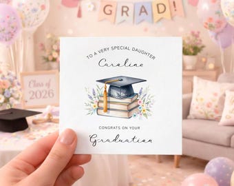 Editable Congratulations 6x6" Graduation Card for Daughter and Son ...