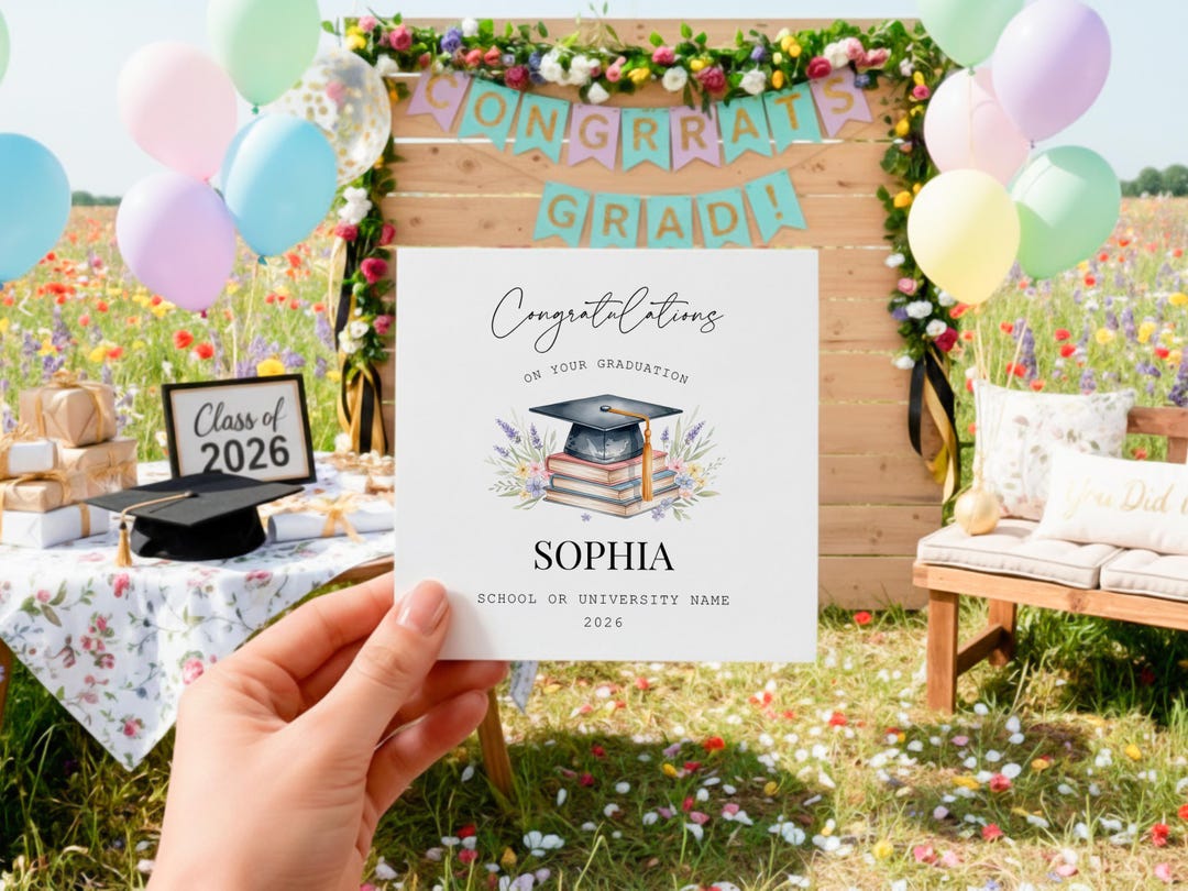 Editable Congratulations 6x6" Graduation Card for Daughter Son High ...