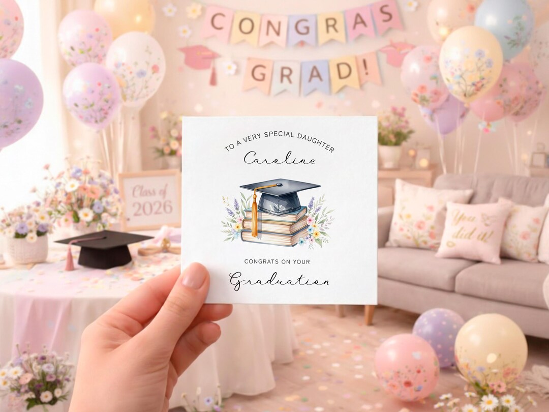 Editable Congratulations 6x6" Graduation Card for Daughter and Son ...