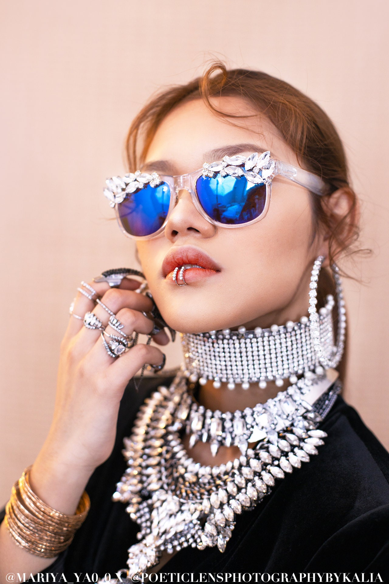 Crystal Embellished Wayfarer Sunglasses: Jeweled Stunner 