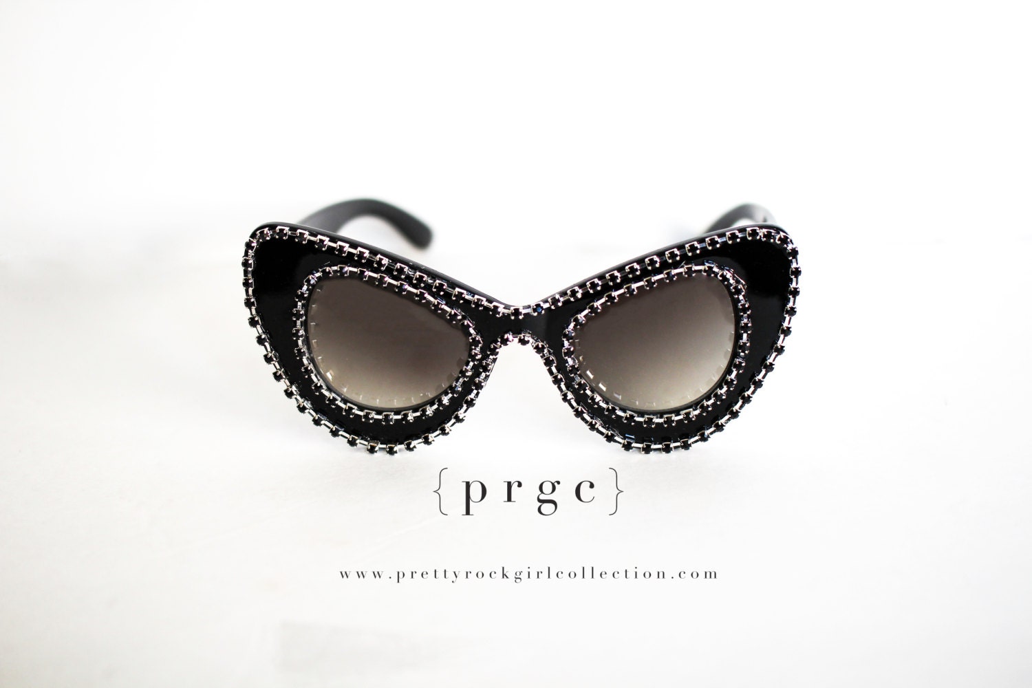 Black Oversized Cat Eye Sunglasses Made With Swarovski - Etsy Norway
