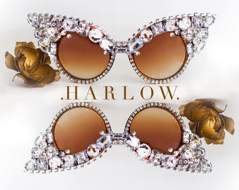 Back in stock! Vintage Classic Retro Cateye Sunglasses with Encrusted Rhinestones, Embellished sunglasses, vintage cateye sunglasses