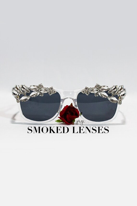 Crystal Embellished Wayfarer Sunglasses: Jeweled Stunner  display picture 2