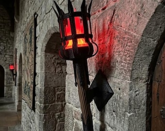 Medieval Torch Battery and Remote; Handheld or Wall Sconce: Rechargeable LED