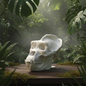 Life-Sized Male Gorilla Skull Replica - Anatomical & Display Model