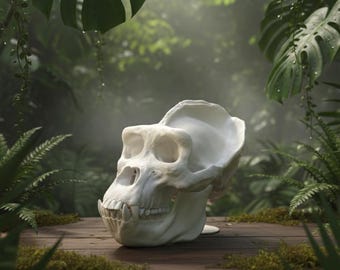Life-Sized Male Gorilla Skull Replica - Anatomical & Display Model