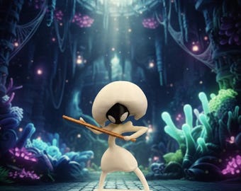Handcrafted Hollow Knight Lace Figurine – Solid Color 3D Print