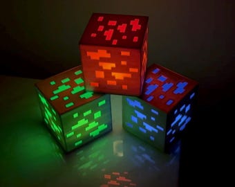 Pixel-Perfect Ore Lamp Night Light – Handcrafted Ultimate Gamer Glow