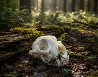 Life-Sized Male Mountain Lion (Cougar) Skull Replica - Anatomical & Display Model